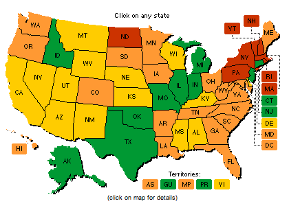 Map of States Home School Regulations